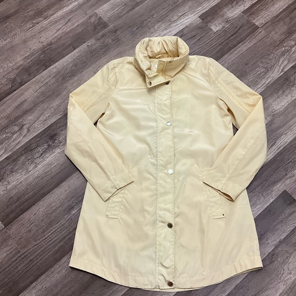 Via Spiga Women’s Mock Neck Plain Long Sleeve Raincoat Sz Extra Small In Yellow - Picture 4 of 16